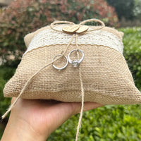Coussin alliance dentelle jute et panier — vue 2