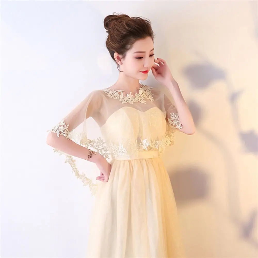 Étole Mariée Cape Tulle Dentelle Brodée