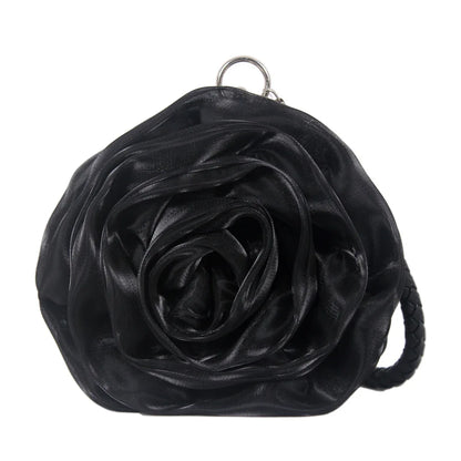 Sac pochette mariée fleur de rose