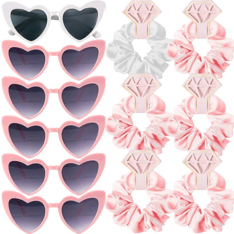 Lot lunettes cœur et chouchous EVJF