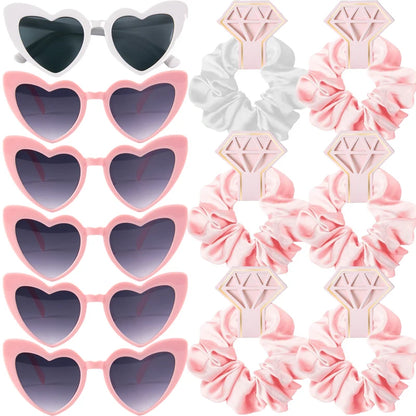 Lot lunettes cœur et chouchous EVJF