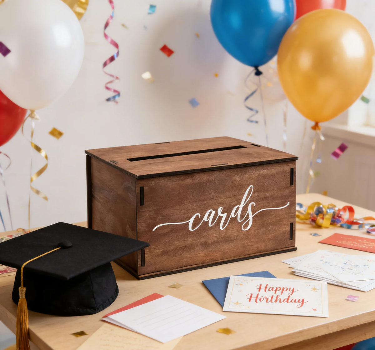 Urne mariage bois champêtre à enveloppes