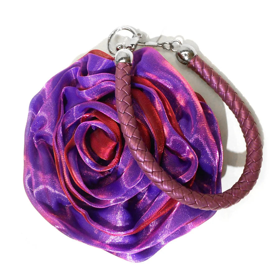 Sac pochette mariée fleur de rose