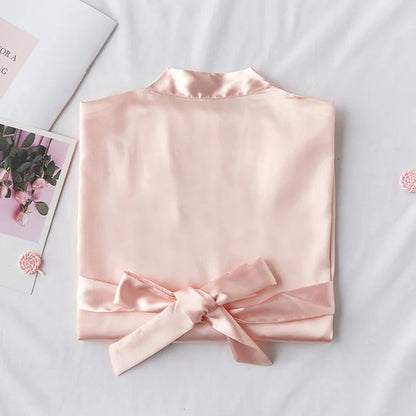 Peignoir Mariée Long en Satin — vue 7