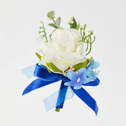 Boutonnières de mariage bleu et blanc — vue 14