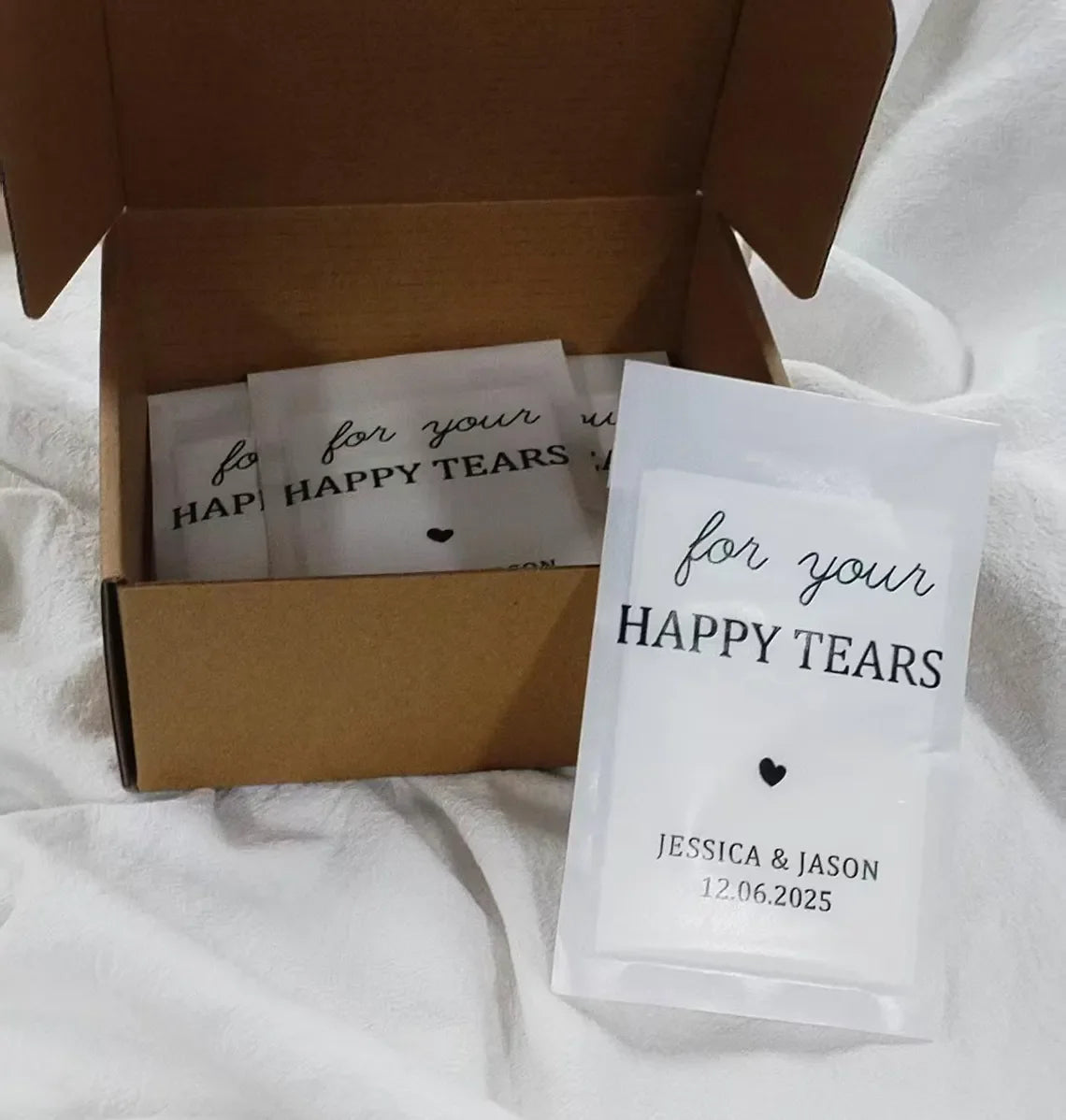 Pochettes mouchoirs larmes de joie mariage