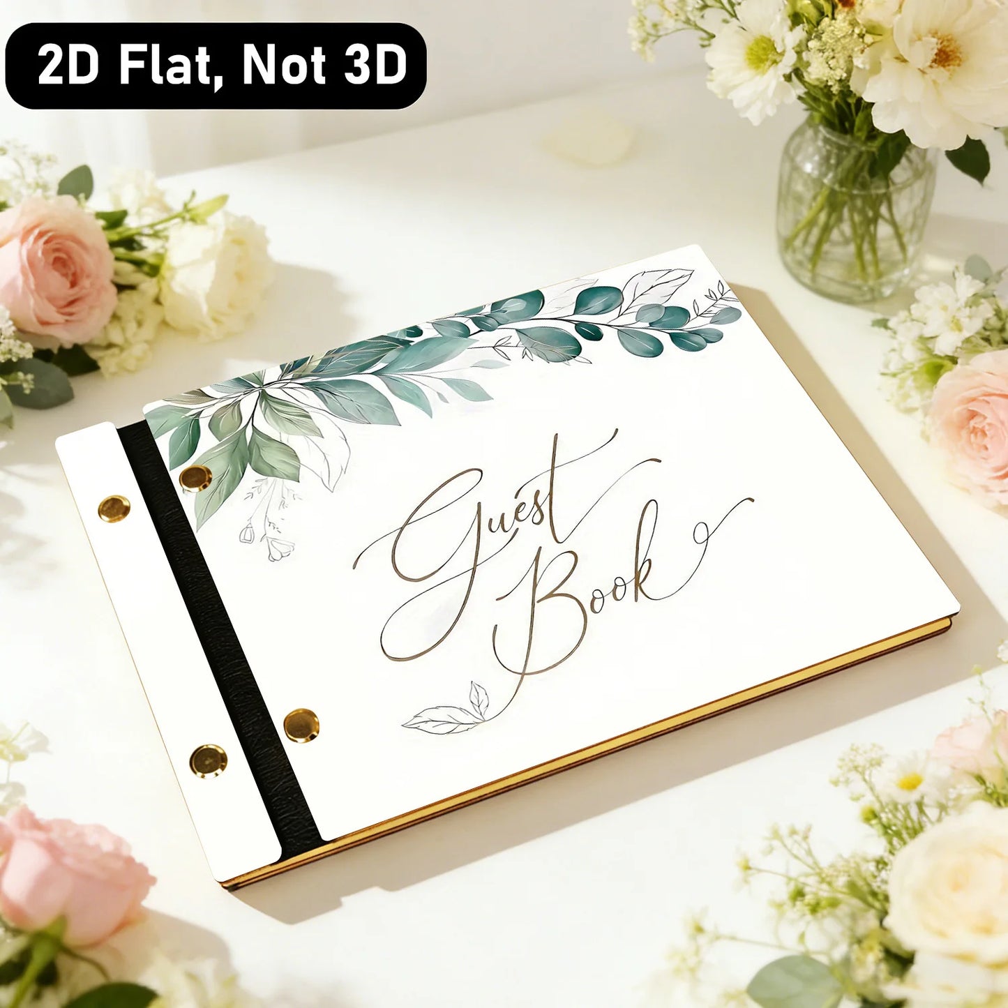Livre d'Or Mariage Champêtre Eucalyptus Doré