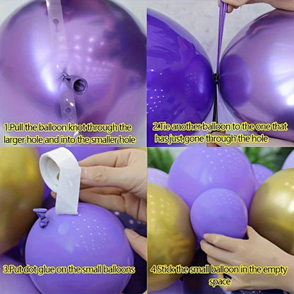 Arche Ballon Mariage Violet Doré