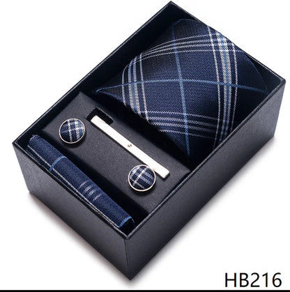 Coffret Cravate Mariage Homme Pochette et Boutons de Manchette