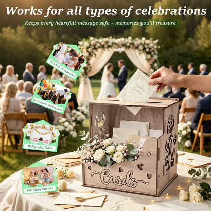 Urne mariage bois fenêtre et jardinière
