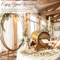Urne mariage tonneau bois champêtre gravé — vue 4