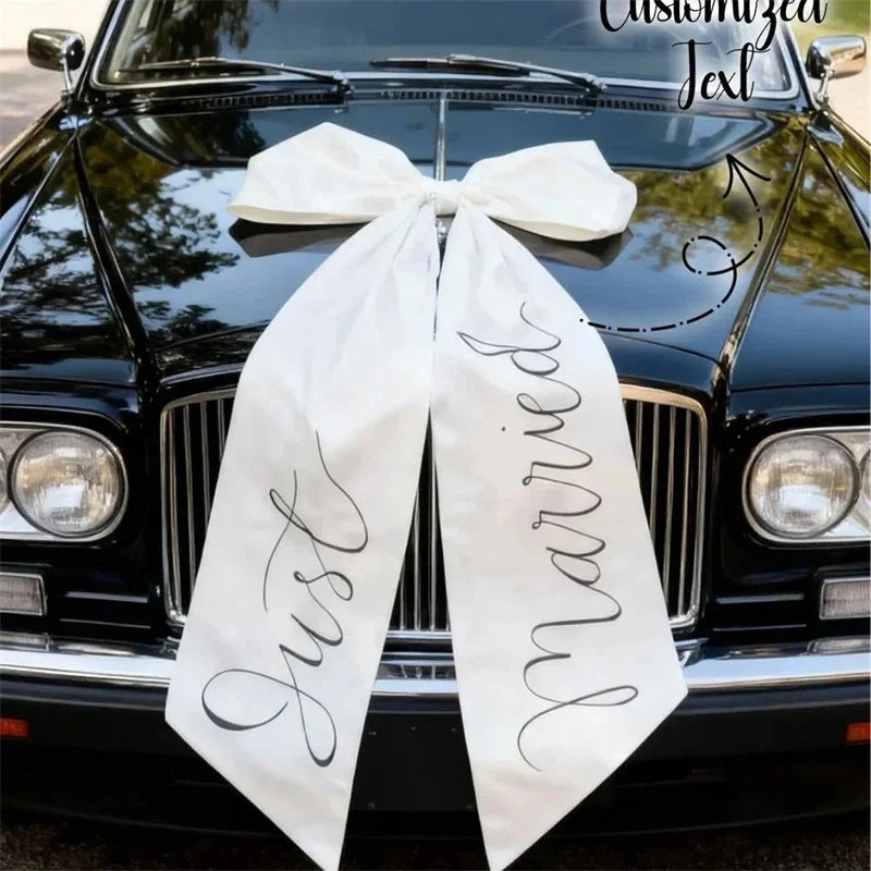 Nœud décoration voiture mariage satin