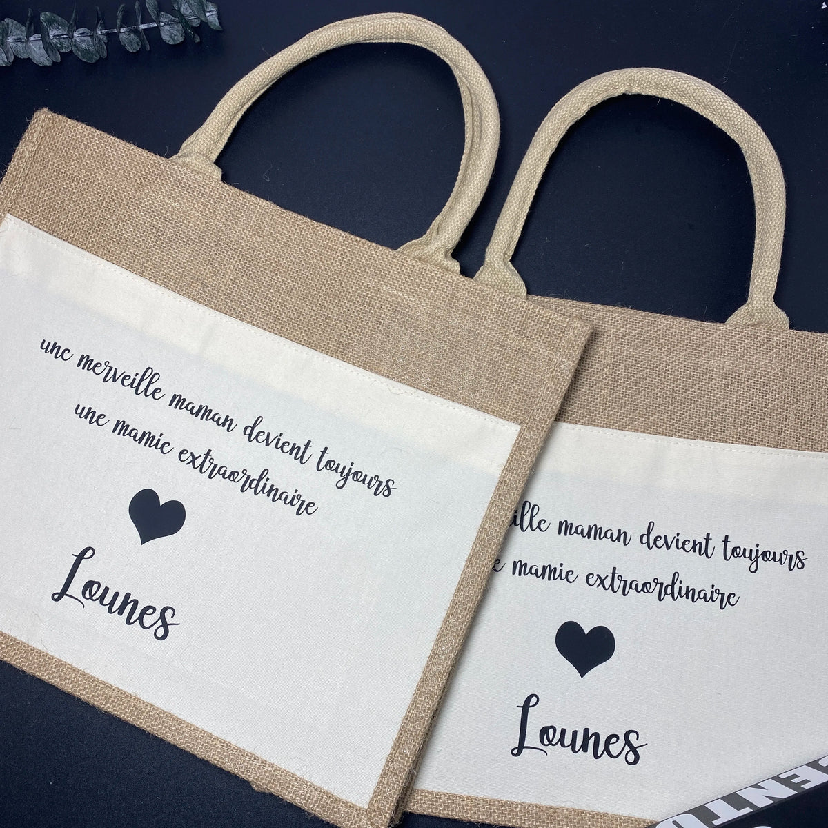 Sac Cabas Jute Personnalisé Demoiselle d'Honneur