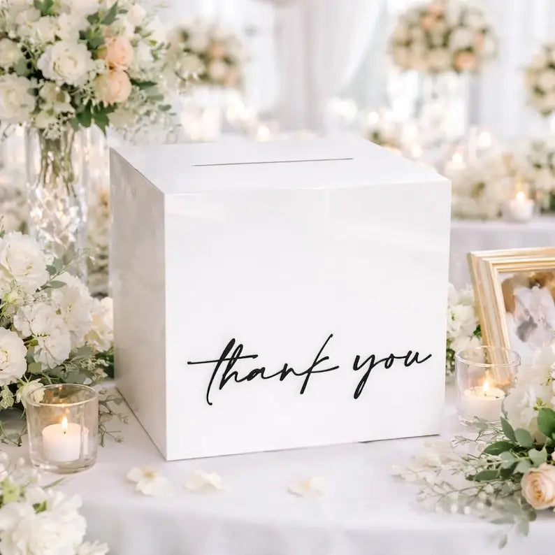 Urne mariage personnalisée acrylique transparente