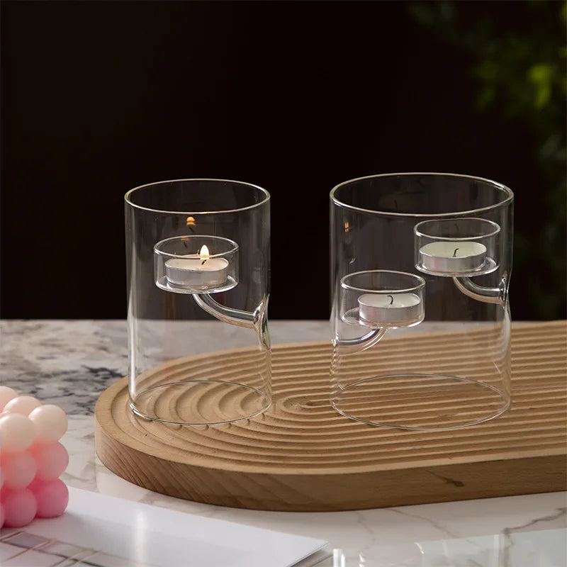 Bougeoir mariage en verre fait main — vue 5