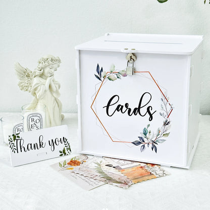 Urne mariage blanche eucalyptus à enveloppes