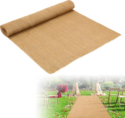 Tapis d'allée mariage jute champêtre