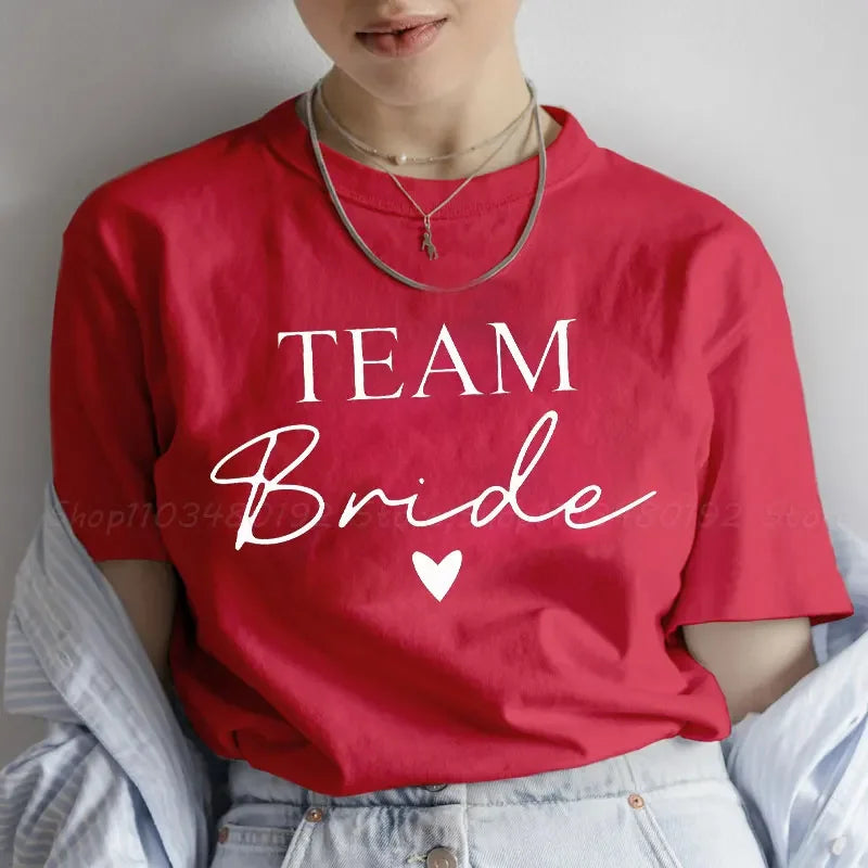 T-shirt Team Bride Cœur Minimaliste