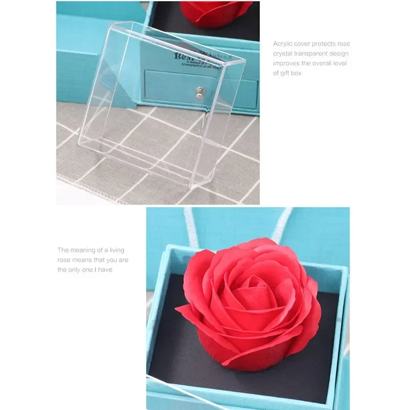Coffret bague rose éternelle avec sac — vue 3