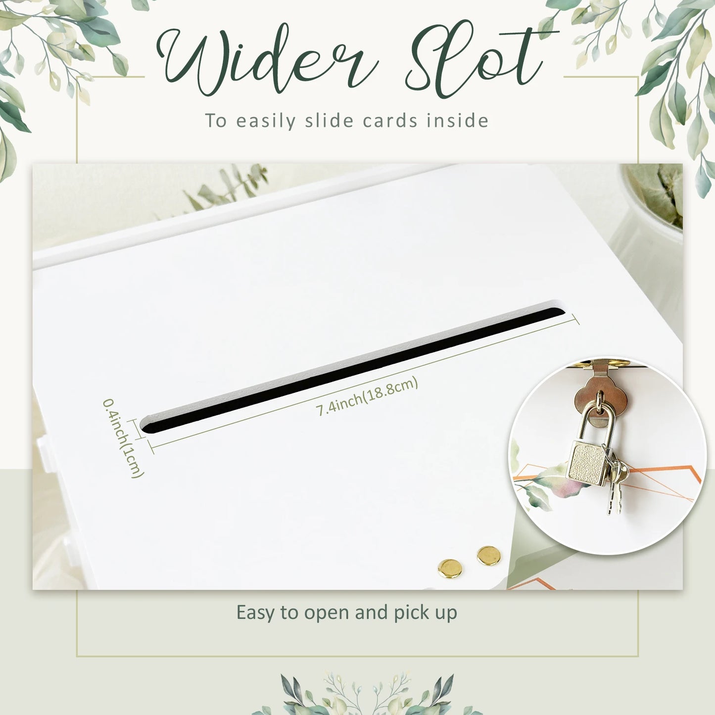 Urne mariage blanche eucalyptus à enveloppes