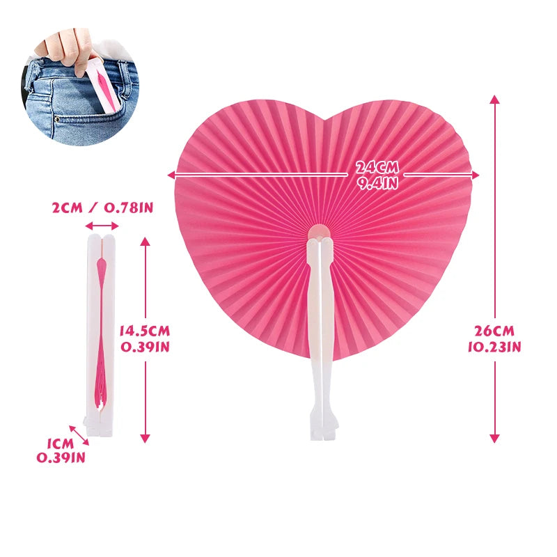 Éventail mariage cœur pliable coloré — vue 10