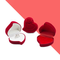 Écrin bague cœur rose en relief