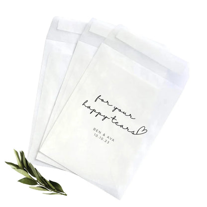 Pochettes mouchoirs larmes de joie mariage
