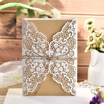 Faire-Part Mariage Découpe Laser Élégant — vue 2