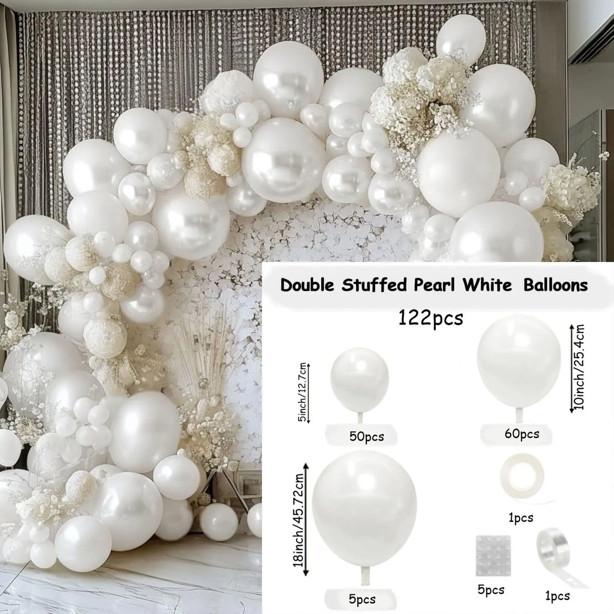 Arche Ballon Mariage 122 Ballons Nacrés