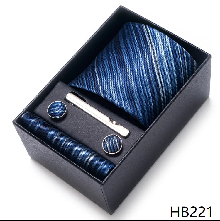 Coffret Cravate Mariage Homme Pochette et Boutons de Manchette