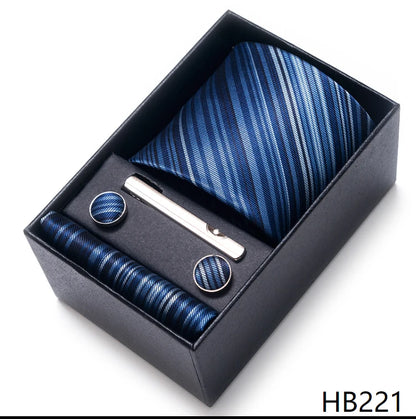 Coffret Cravate Mariage Homme Pochette et Boutons de Manchette