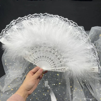 Éventail dentelle mariage invités