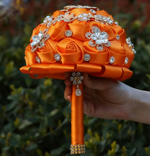 Bouquet de mariée satin et strass — vue 9