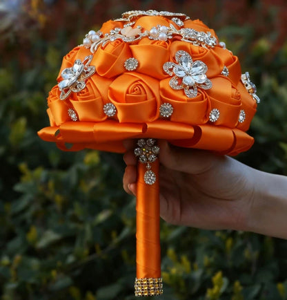 Bouquet de mariée satin et strass — vue 9