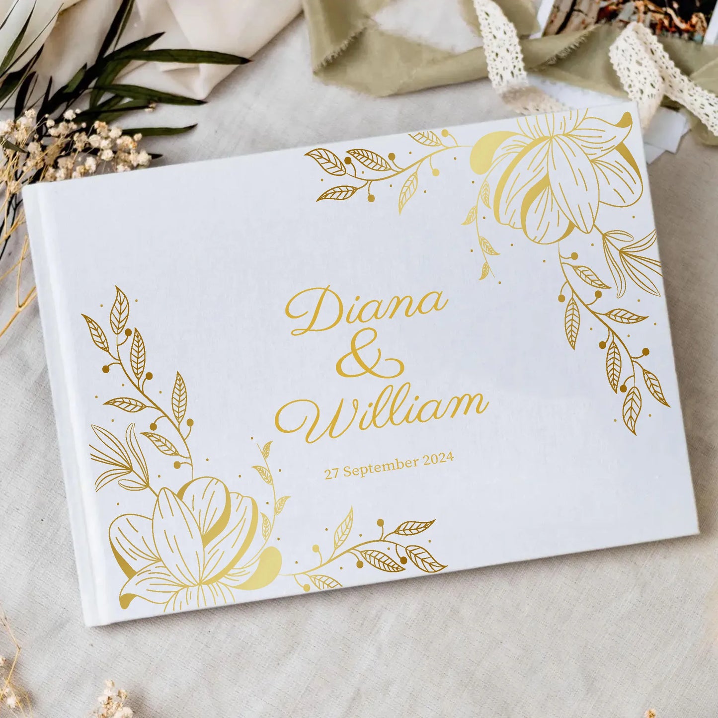 Livre d'Or Mariage Personnalisé 21 Décors au Choix