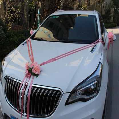 Décoration Voiture Mariage Rubans en V — vue 2