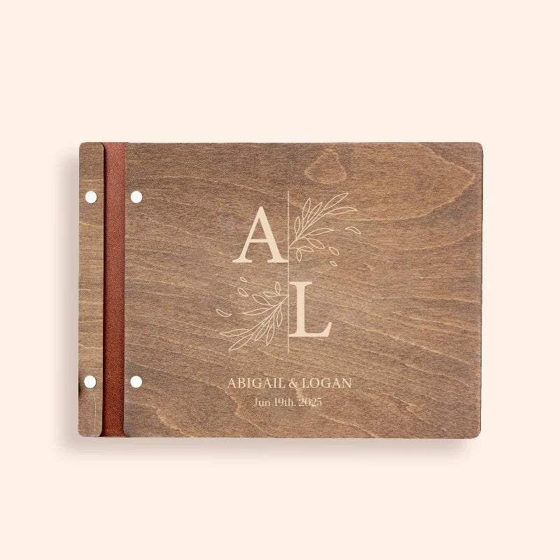 Livre d'or mariage bois personnalisé A4 ou A5