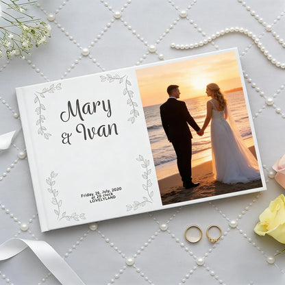Livre d'or mariage personnalisé photo couple