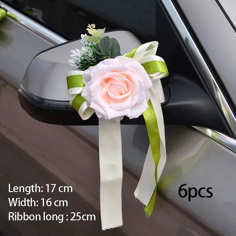 Kit Décoration Voiture Mariage Roses — vue 7