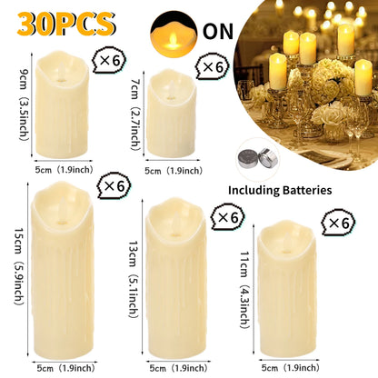 Bougies LED Sans Flamme Réalistes Mariage