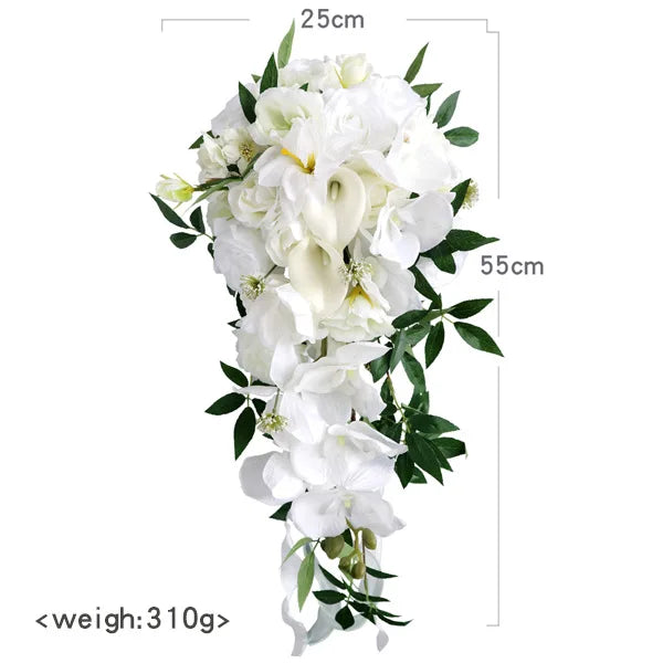 Bouquet de mariée artificiel en cascade — vue 10