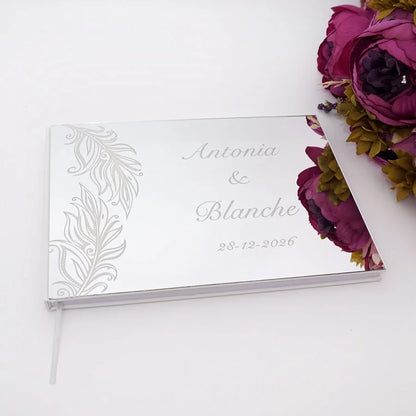 Livre d'Or Mariage Miroir Personnalisé Format Paysage 25x18 cm
