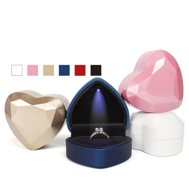 Écrin bague cœur lumineux LED — vue 4