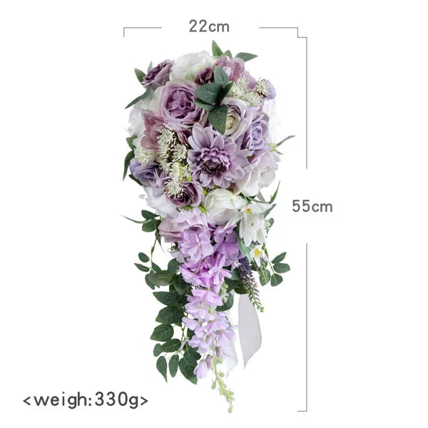 Bouquet de mariée artificiel en cascade — vue 15