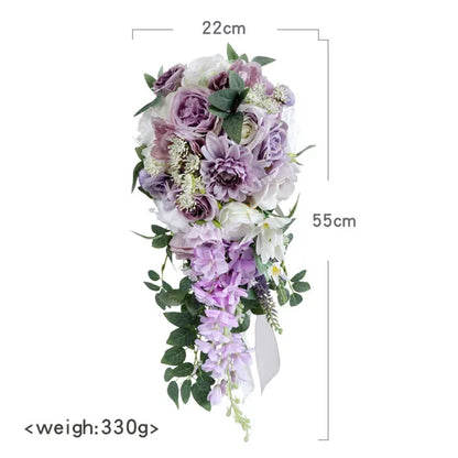 Bouquet de mariée artificiel en cascade — vue 15