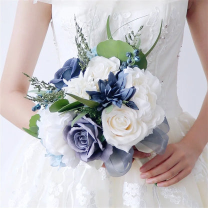 Bouquet de Mariée Artificiel Bleu