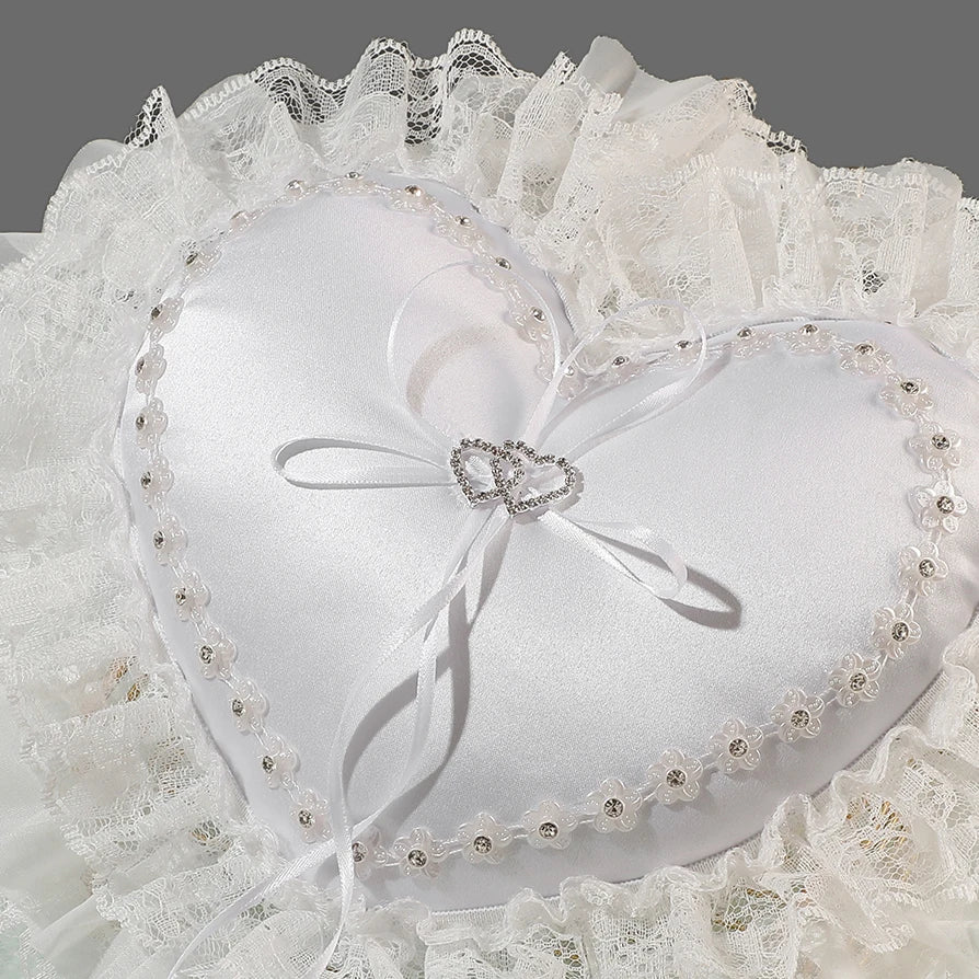 Coussin Alliance Cœur Dentelle Romantique