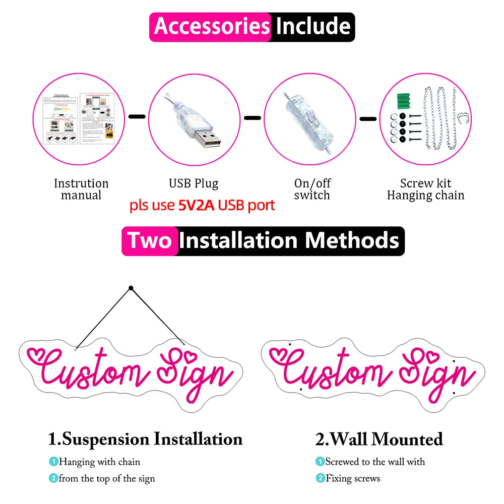 Néon Mariage LED USB Écriture Manuscrite — vue 6