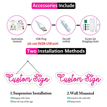 Néon Mariage LED USB Écriture Manuscrite — vue 6