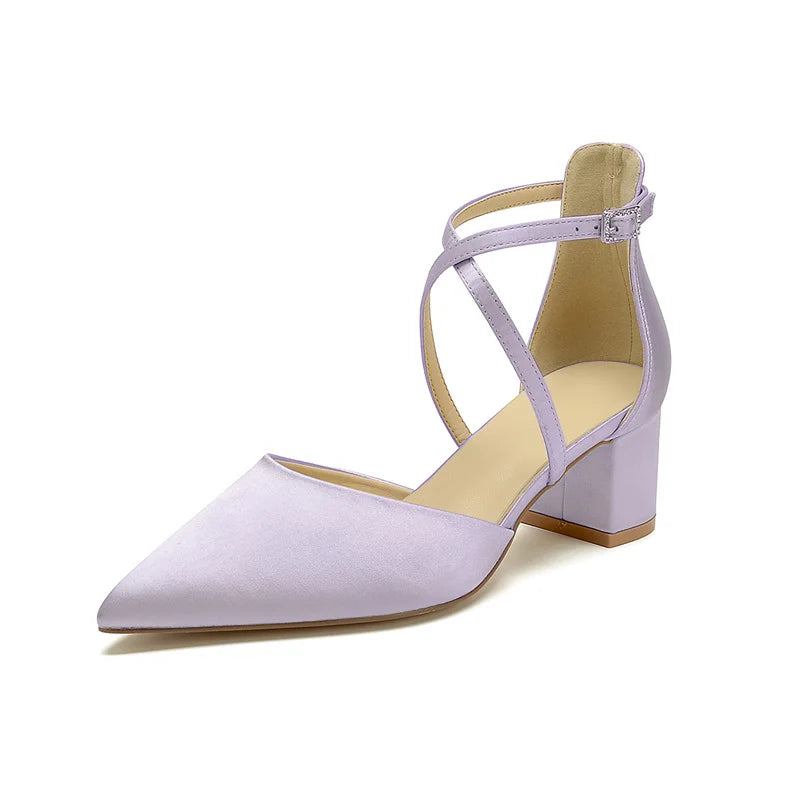 Escarpins Mariée Satin Talon Carré